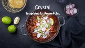  Presentation with tortilla - Slide set consisting of traditional-slow-cooked-mexican-pozole background and a tawny brown colored foreground