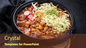  Presentation with maiz - Slide set with traditional-slow-cooked-mexican-pozole background and a tawny brown colored foreground