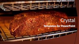  Presentation with wagyu - Theme having traditional-smoked-barbecue-wagyu-beef background and a tawny brown colored foreground