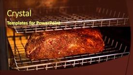  Presentation with wagyu - Presentation theme enhanced with traditional-smoked-barbecue-wagyu-beef background and a tawny brown colored foreground