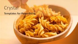  Presentation with cracker - Slide set featuring traditional-snack-crispy-bean-twist background and a yellow colored foreground