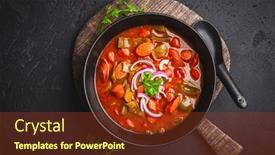  Presentation with russian - PPT theme enhanced with traditional-solyanka-soup-thick background and a tawny brown colored foreground