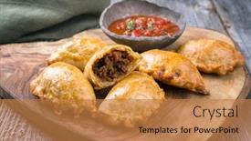  Presentation with dip - Cool new presentation with traditional-south-american-empanada-de backdrop and a coral colored foreground
