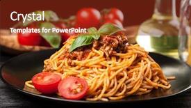  Presentation with spaghetti - Cool new presentation with traditional spaghetti bolognese backdrop and a tawny brown colored foreground