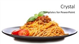  Presentation with spaghetti - Slides featuring traditional spaghetti bolognese background and a white colored foreground