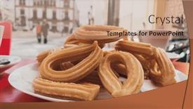  Presentation with churros - Theme consisting of traditional-spanish-churros background and a coral colored foreground