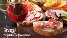  Presentation with tapas wine - Slides with traditional spanish tapas appetizer background and a tawny brown colored foreground