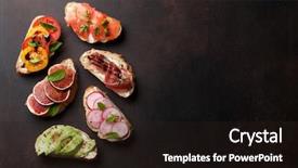  Presentation with tapas - Amazing theme having traditional spanish tapas appetizer backdrop and a wine colored foreground