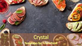  Presentation with tapas wine - Audience pleasing PPT layouts consisting of traditional spanish tapas appetizer backdrop and a red colored foreground