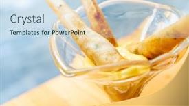  Presentation with tapas - Slide deck having traditional-spanish-tapas-snack-appetizer background and a sky blue colored foreground