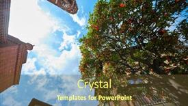  Presentation with spanish - Presentation design featuring traditional-spanish-village-in-park background and a tawny brown colored foreground