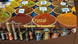  Presentation with kitchen utensils - PPT layouts with traditional-spices-and-artisanal-kitchen background and a tawny brown colored foreground