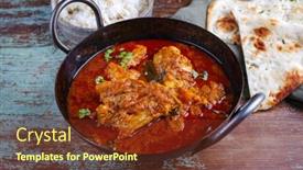  Presentation with chicken curry - Presentation enhanced with traditional-spicy-indian-chicken-madras background and a tawny brown colored foreground