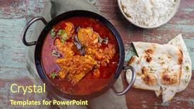  Presentation with chicken curry - Slide set with traditional-spicy-indian-chicken-madras background and a tawny brown colored foreground