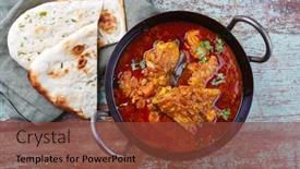  Presentation with chicken curry - PPT theme consisting of traditional-spicy-indian-chicken-madras background and a tawny brown colored foreground