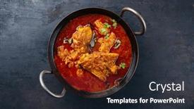  Presentation with chicken curry - Presentation theme with traditional-spicy-indian-chicken-madras background and a wine colored foreground