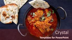  Presentation with chicken curry - Presentation design featuring traditional-spicy-indian-chicken-madras background and a tawny brown colored foreground