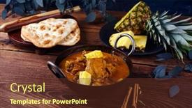  Presentation with chicken curry - Presentation having traditional-spicy-indian-chicken-madras background and a tawny brown colored foreground