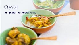  Presentation with curry - Amazing slide set having traditional-sri-lankan-shrimp-curry backdrop and a sky blue colored foreground