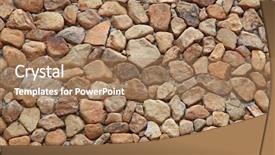  Presentation with stone age - Theme having traditional stone brick wall made background and a coral colored foreground