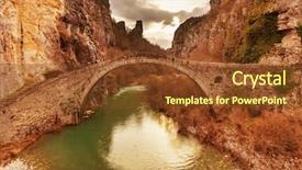  Presentation with traditional - Audience pleasing presentation theme consisting of traditional stone bridge in greece backdrop and a tawny brown colored foreground
