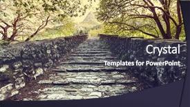  Presentation with traditional - Beautiful PPT theme featuring traditional stone bridge in greece backdrop and a tawny brown colored foreground