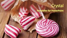  Presentation with peppermint - Slide set featuring traditional striped peppermint rock candy background and a tawny brown colored foreground