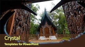  Presentation with dam - Amazing presentation theme having traditional style asian houses - baan dam -black house museum backdrop and a tawny brown colored foreground