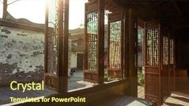  Presentation with windows - Presentation with traditional style asian houses - chinese vintage house windows background and a tawny brown colored foreground