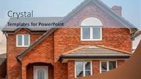  Presentation with english - PPT theme with traditional-sunny-english-house background and a light blue colored foreground