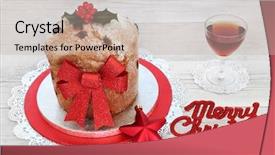  Presentation with traditional drink - PPT layouts with traditional sweet bread festive theme background and a soft green colored foreground