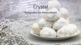  Presentation with delicious christmas cookies - Cool new PPT theme with traditional sweet greek christmas cookies backdrop and a lemonade colored foreground