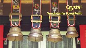  Presentation with region - Amazing slides having traditional swiss cowbells in jungfrau region backdrop and a tawny brown colored foreground