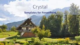  Presentation with farm house - Theme enhanced with traditional swiss farm house background and a sky blue colored foreground
