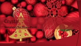  Presentation with festive season - Audience pleasing PPT layouts consisting of traditional-symbols-of-christmas-background backdrop and a crimson colored foreground