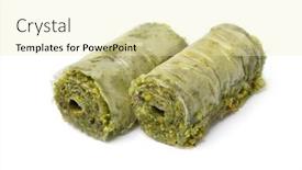  Presentation with cookies - Slide deck consisting of traditional-syrian-cookies-stuffed background and a soft green colored foreground