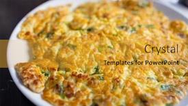  Presentation with taiwan - Presentation theme consisting of traditional-taiwan-cuisine-omelet background and a gold colored foreground