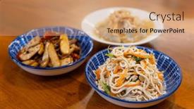  Presentation with appetizers - Theme consisting of traditional-taiwanese-appetizers-bursting background and a coral colored foreground