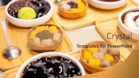  Presentation with sweet potato - Presentation theme consisting of traditional-taiwanese-dessert-with-brown background and a yellow colored foreground
