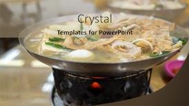  Presentation with intestine - Colorful slide set enhanced with traditional-taiwanese-food-of-pork backdrop and a coral colored foreground