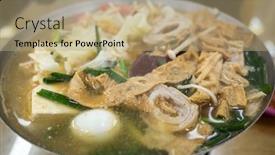  Presentation with intestine - Amazing PPT theme having traditional-taiwanese-food-of-pork backdrop and a coral colored foreground