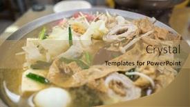  Presentation with intestine - Beautiful slide set featuring traditional-taiwanese-food-of-pork backdrop and a coral colored foreground