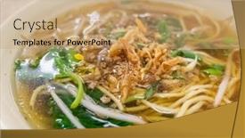  Presentation with food - Slide deck with traditional-taiwanese-food-of-pork background and a coral colored foreground