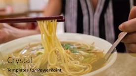  Presentation with traditional - PPT theme having traditional-taiwanese-food-of-pork background and a yellow colored foreground
