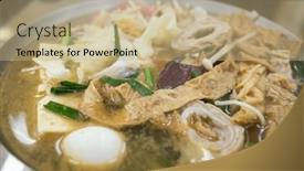  Presentation with intestine - PPT layouts enhanced with traditional-taiwanese-food-of-pork background and a coral colored foreground