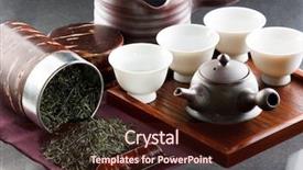  Presentation with traditional japan - Presentation theme with traditional tea ceremony accessories japan background and a wine colored foreground