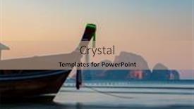  Presentation with krabi - Presentation theme consisting of traditional-thai-boats-at-sunset background and a coral colored foreground