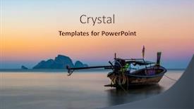  Presentation with krabi - Slide set featuring traditional-thai-boats-at-sunset background and a lemonade colored foreground