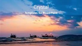  Presentation with krabi - Presentation theme enhanced with traditional-thai-boats-at-sunset background and a teal colored foreground