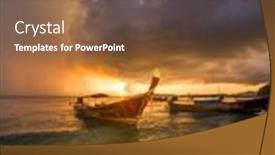  Presentation with krabi - Presentation consisting of traditional thai boats at sunset beach ao nang krabi province background and a violet colored foreground